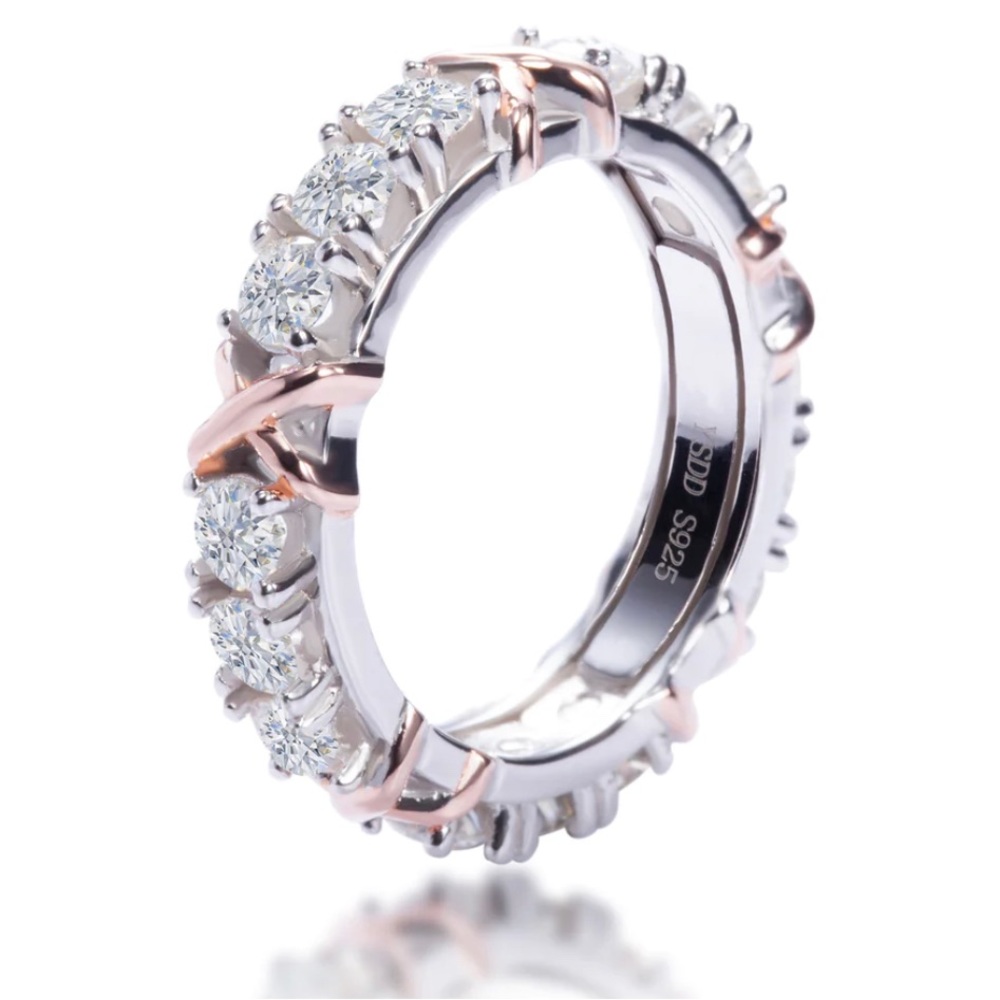 Tiffany inspired S925 Sterling Silver Moissanite Ring